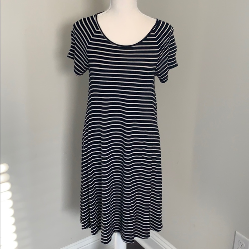 women’s black & white stripe dress
